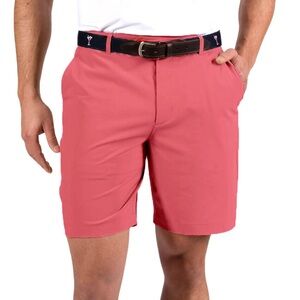 Pebble Beach Men's Coral Flat Front Performance Shorts